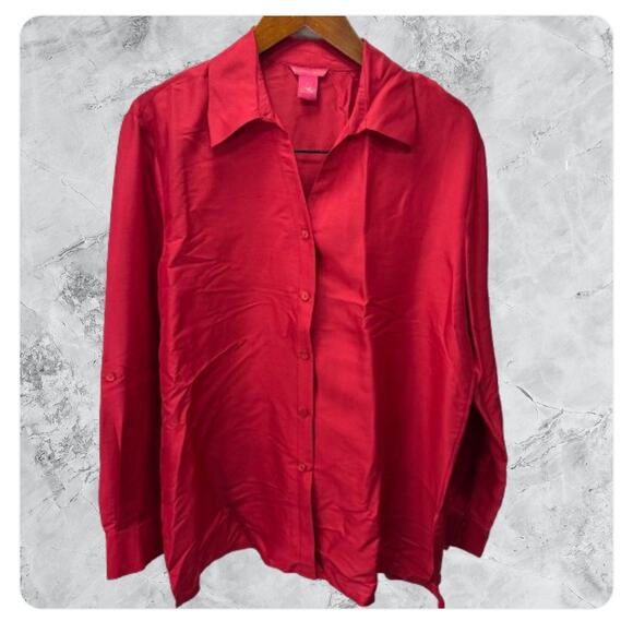 Sunny Leigh Women’s Blouse Tops sz XL 100% Silk #H203 - Picture 1 of 8